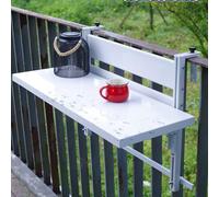 Mesa de bar plegable de pared, altura ajustable, escritorio de té de aluminio para barandilla de balcón