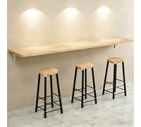 Mesa de bar plegable delgada para montar en la pared, moderna mesa de trabajo colgante para uso en casa y tienda de té (nogal claro, 180 cm), diseño que ahorra espacio
