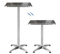 Mesa de bar plegable, mesa de comedor de aluminio Ø60 cm, mesa alta redonda/cuadrada, mesa de bistro para interior exterior, acero inoxidable alto 2 en 1 de aluminio plegable 70 cm (cuadrada)