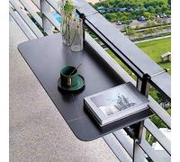 Mesa de bar plegable para balcón con barandilla de 60-120 cm, altura ajustable para terraza, mesa de comedor que ahorra espacio para espacios pequeños, muebles compactos de exterior