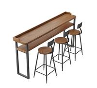 Mesa de bar rectangular industrial con borde vivo para el hogar, balcón, mesa larga alta contra la pared, adecuada para sala de estar, restaurante, bar, 100 x 40 x 105 cm