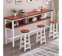 Mesa de bar rectangular para cocina y sala de estar, mesa alta de desayuno, marco de metal, diseño que ahorra espacio, perfecta para áreas pequeñas