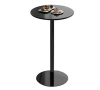 Mesa de Bar Redonda Alta con Base de Metal Fija y tapete Antideslizante. Ideal para el hogar, la Cocina, la Barra y Las mesas de cóctel. Fácil Montaje (40 x 40 x 50 cm).