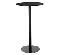 Mesa de bar redonda con base estable para comedor o sala de estar, mesa de bar alta para cocina, mesa de bistró con marco de metal negro