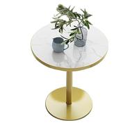 Mesa de bar redonda con parte superior de mármol, mesa de comedor con base de metal, mesa de bistró para cocina, comedor, apartamento