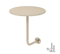 Mesa de bar redonda con soporte de pared flotante en forma de L, mesa de café para bares, oficinas, salas de espera, postres (champán, 30 cm)