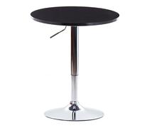 Mesa de Bar Redonda de 60 cm de diámetro, Altura Ajustable, con Tablero de PVC y Base giratoria de Acero para Cocina y Comedor (Color: Negro)