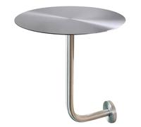 Mesa de bar redonda de acero inoxidable pequeña mesa de pub con soporte de pared L mesa de cóctel y desayuno para sala de estar, cocina y balcón, 30 x 30 x 45 cm