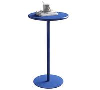 Mesa de bar redonda de metal azul de 40 x 50 cm de altura para comedor, base resistente, fácil de montar, mesa pequeña para eventos en el hogar, fiestas, uso en interiores y exteriores