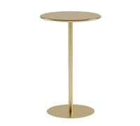 Mesa de bar redonda de metal para cóctel, café, bistró, pub, té, comedor, cocina, escritorio, sofá, extremo lateral, mesita de noche pequeña, color blanco, negro y dorado, 60 x 60 x 72 cm