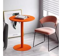 Mesa de bar redonda, elegante mesa alta de pub para sala de estar y dormitorio, mesa de centro de metal para espacios pequeños, elegante diseño compacto en color naranja (48 x 56 cm)