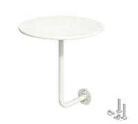 Mesa de bar redonda montada en la pared flotante en forma de L, mesa de cóctel para bares, oficinas, postres, salas de espera y salones (blanco, 35 cm)
