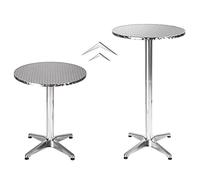 Mesa de bar redonda plegable ajustable de 60 cm de diámetro, altura de aluminio de 70-110 cm, perfecta para 2-4 personas, ideal para uso en exteriores e interiores, diseño que ahorra espacio, ligero y