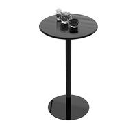 Mesa de Bar Redonda y compacta con Base de Hierro Negro for cenas, cócteles o Salas de Estar en Espacios reducidos. Instalación rápida.(60x72cm)