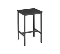 VASAGLE Mesa Alta, Mesa de Bar Cuadrada, Marco de Acero, 60 x 60 x 92 cm, Montaje Fácil, para Cocina, Salón, Estilo Industrial, Ébano Negro y Negro LBT025B56