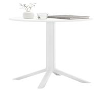 CLP Mesa de Bar Tomas, Resistente Intemperie, Estable, jardín y Exterior, Redonda Ø 60 cm, Altura 107 cm, Polipropileno UV e Invierno, Color:Blanco
