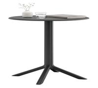 CLP Mesa de Bar Tomas, Resistente Intemperie, Estable, jardín y Exterior, Redonda Ø 60 cm, Altura 107 cm, Polipropileno UV e Invierno, Color:Negro