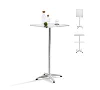 Mesa de bar y bistro järpen altura ajustable 75-115 x 60 x 60 cm aluminio mdf plata [en.casa]