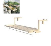 Mesa de barandilla de metal ajustable para balcón, mesa de bar colgante al aire libre para barandillas, para espacios pequeños, patio, jardín, terraza