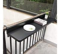 Mesa de barandilla para balcón al aire libre, mesa plegable para computadora, barra de bar, resistente al sol y al óxido, aleación de aluminio para comedor y ocio