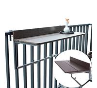 Mesa de barandilla plegable ajustable para balcón, mesa de bar al aire libre que ahorra espacio, mesa auxiliar portátil para patio montada en la pared para entretenimiento, perfecta para espacios