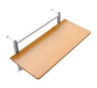 Mesa de barandilla plegable ajustable para exteriores, mesa de comedor montada en la pared para balcón y patio, escritorio colgante que ahorra espacio, mesa auxiliar de jardín negra, ideal para