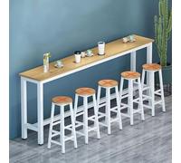 Mesa de barra de desayuno rústica industrial estrecha para isla de cocina, muebles de comedor que ahorran espacio, radiador largo y uso al aire libre, acabado de nogal claro