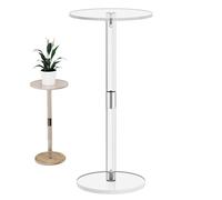 Mesa de Bebida acrílica: Soporte de Extremo Transparente, pequeña Superficie de café | Diseño Moderno de Muebles de Acento Transparente, Mesa Auxiliar Decorativa Minimalista para Sala de Estar