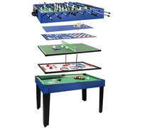 COLORBABY Mesa multijuegos convertible – Futbolín y billar de madera, 12 juegos