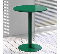 Mesa de bistró compacta, base de hierro fundido y parte superior de metal, perfecta para cafeterías de té con leche, cafeterías y bares que ahorran espacio
