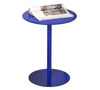 Mesa de bistró de metal azul para comedor y sala de estar, pequeña mesa redonda para pub, cocina, mesa de café con base estable, ideal para uso doméstico o patio
