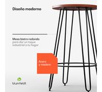 Mesa de bistro Hamilton Ø60cm madera estructura de acero Blumfeldt