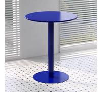 Mesa de bistró redonda azul con kit de incrustaciones, mesa de bar alta para pub, club, balcón y comedor al aire libre, elegante mesa de café Va