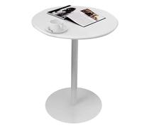 Mesa de bistró redonda de altura de barra con parte superior de metal, ideal para patio, patio trasero, comedor y base estable de cocina para un fácil montaje.