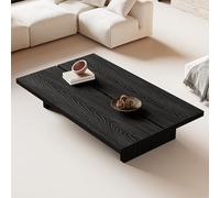 Mesa de Café Baja Japonesa de Madera Estilo Wabi-sabi - Mesa Rectangular Tatami para Meditación y Altar, Mueble de Acento para Salón, Ahorro de Espacio(Black,100*60*35cm/39.4*23.6*13.8in)