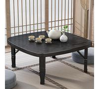 Mesa de café compacta de estilo japonés, mesa de estudio y asiento bajo para asientos en el suelo, diseño cuadrado que ahorra espacio para dormitorio y uso al aire libre