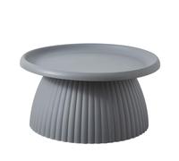 Mesa de café, diseño de pedestal redondo, mini mesa auxiliar para balcón, elegante mesa de acento acanalada de plástico
