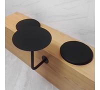 Mesa De Café, Mesa De Bar De Pared, Mesa Auxiliar Redonda, Mesa De Comedor De Café Negra con Soporte En Forma De L Montado En La Pared, Mesa De Bar De Metal, Mesa D,One Color-50x50x45cm