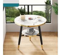 Mesa de café, mesa de comedor redonda de doble capa, mesa central moderna con patas de metal negro para recepción, negociación, cóctel y té