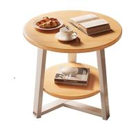Mesa de café - Parte superior de grano de madera de 2 niveles con marco de metal negro, mesa auxiliar deslizante para sofá y cama, bandeja de TV alta para uso en sala de estar