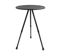 Mesa de café plegable ligera de aleación de aluminio - Mesa de bar redonda compacta para balcón, terraza, camping, 32-52 cm de altura