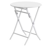 Mesa de café plegable para exteriores, redonda/cuadrada, multifuncional, mesa simple para patio, jardín, bistró, 9 opciones de color (blanco, 60 x 60 x 72 cm)