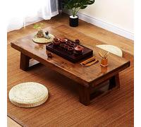 Mesa de café portátil de bambú grande japonesa para desayuno, mesa de suelo de madera, bandeja versátil para servir de 39.3 x 23.6 pulgadas, ideal para decoración del hogar