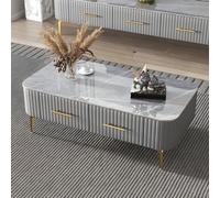 Mesa de café rectangular de pizarra para sala de estar, mueble de TV, 39 x 20 x 17 pulgadas