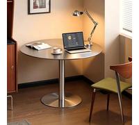 Mesa de café redonda de acero inoxidable,mesa de oficina pequeña,mesas modernas de pub bistró,fáciles de limpiar para la cocina del hogar,rincón de desayuno,bar y salón de cócteles(60x60x95cm)