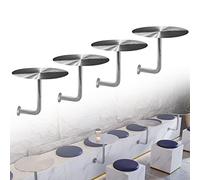 Mesa de café redonda, mesa auxiliar del patio al aire libre, pequeña mesa auxiliar de acero inoxidable, mesa de bocadillos portátiles para jardín, terraza, café, restaurante temático, tienda de post