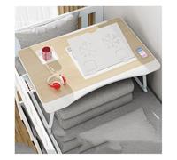 Mesa de cama ajustable para laptop, cajón/ranura para tarjetas/portavasos/soporte/bandeja de cama portátil con patas plegables, bandeja de escritura para comedor (negro, 23.6 pulgadas) (gris)