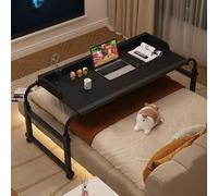 Mesa de cama ajustable para laptop con ruedas, mesa para personas mayores, escritorio giratorio, uso versátil sobre la silla
