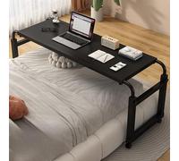 Mesa de cama ajustable sobre ruedas, mesa de cama ajustable para discapacitados, 100 cm, color negro, para un fácil acceso y comodidad