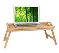 Mesa de cama con patas plegables, sirve el desayuno en la cama o úsalo como mesa de TV, bandeja de computadora portátil, bandeja de aperitivos